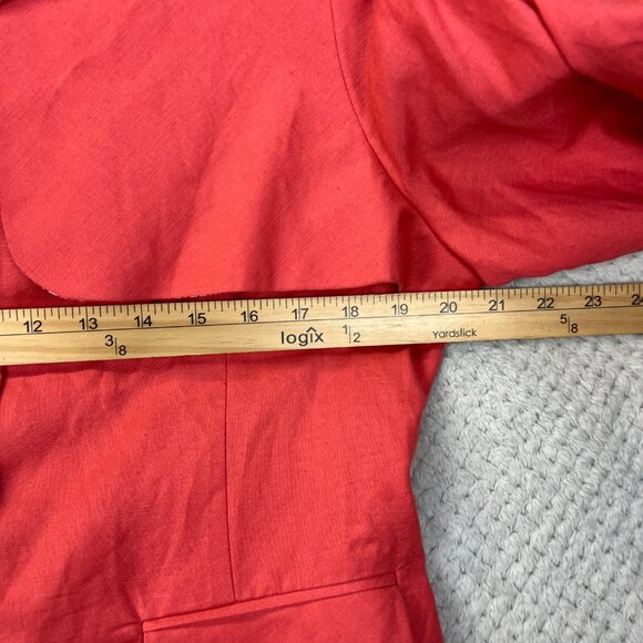 Larry Levine Womens Coral Swing Jacket Cropped Linen-Blend Blazer 3/4 Sleeve XL - Picture 9 of 12